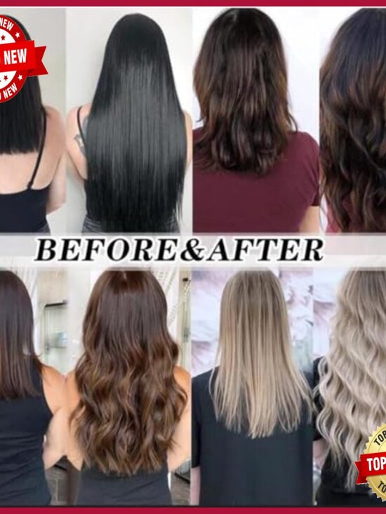 28 Inch Human Hair Clip-In Extensions, Deep Wave, 100-140g Set display picture 3